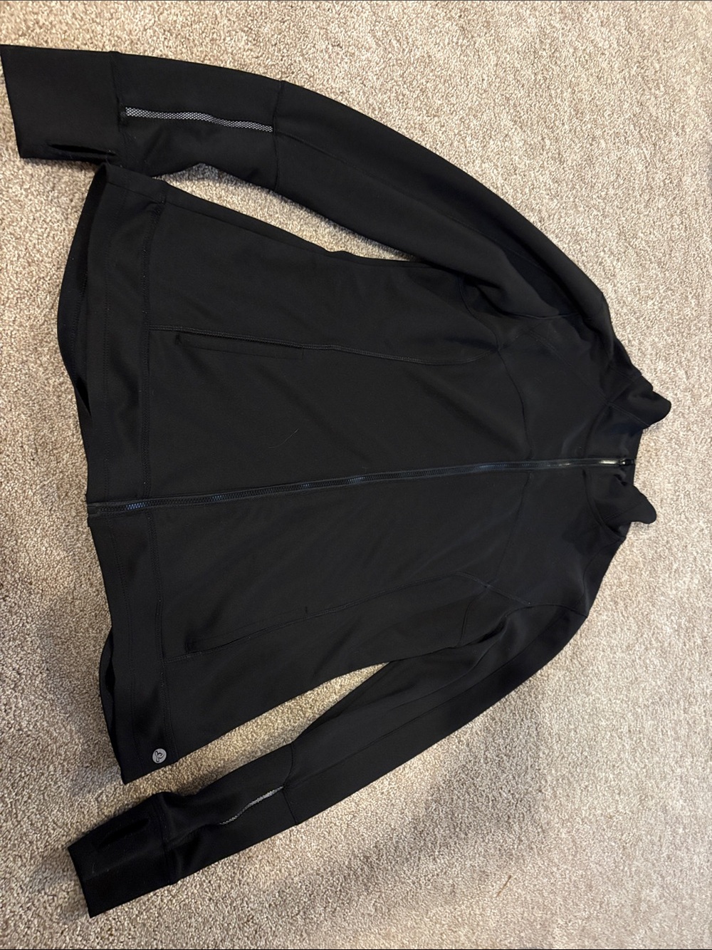Apana Black Full‑Zip Performance Jacket with Zip Pockets